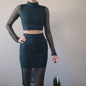 2pc Crop Top and Pencil Skirt